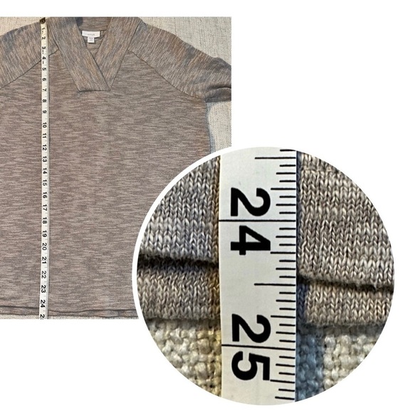 J. JILL PURE JILL Heather Gray V-Neck Pullover Top Sweater Tunic Womens Petite S - Picture 10 of 12